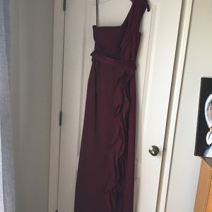 White by Vera Wang bridesmaid dress in Wine color